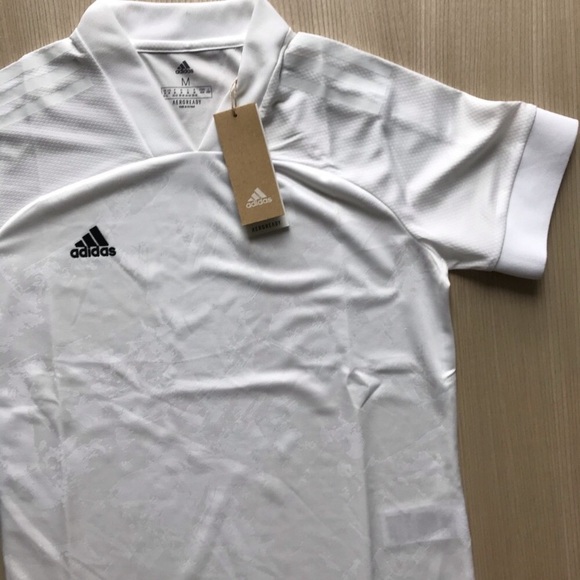 Adidas White Textured Breathable Active Top - Picture 6 of 9